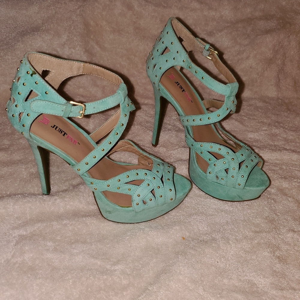Turquoise Just Fab Platform Heels size 7.5